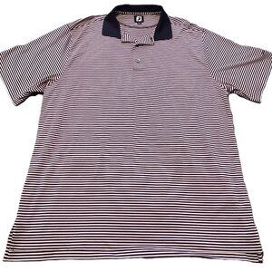 FootJoy Golf Polo, Short Sleeve, Navy Blue/Pink Striped, Men's size XL